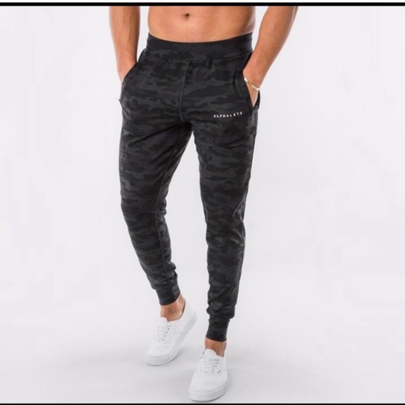 Alphalete Pants Alphalete Mens Black Gray Camo Proelite Joggers